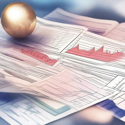 A detailed and professional illustration of the foreign exchange market, featuring currency symbols, charts, and graphs