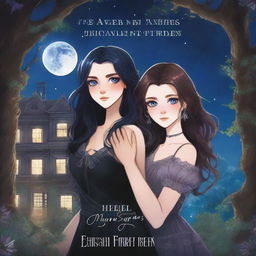 The cover depicts a moonlit Gothic mansion surrounded by ancient trees under a starry sky