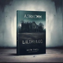 Create a book cover with a horror theme featuring an asylum