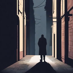 A dark alleyway with a mysterious figure standing there