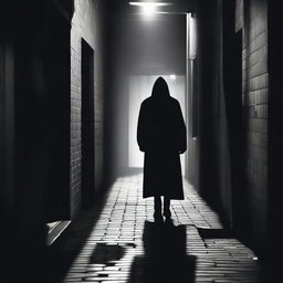 A dark alleyway with a mysterious figure standing there