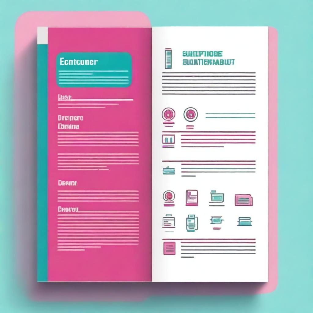 Create a vector image of a user manual with a simple background