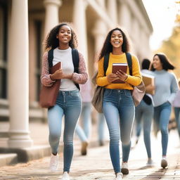 A young girl adventuring through university with her friends