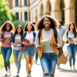 A young girl adventuring through university with her friends