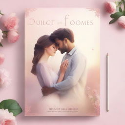 Create a book cover for a romantic novel titled 'Dulcet Tomes'