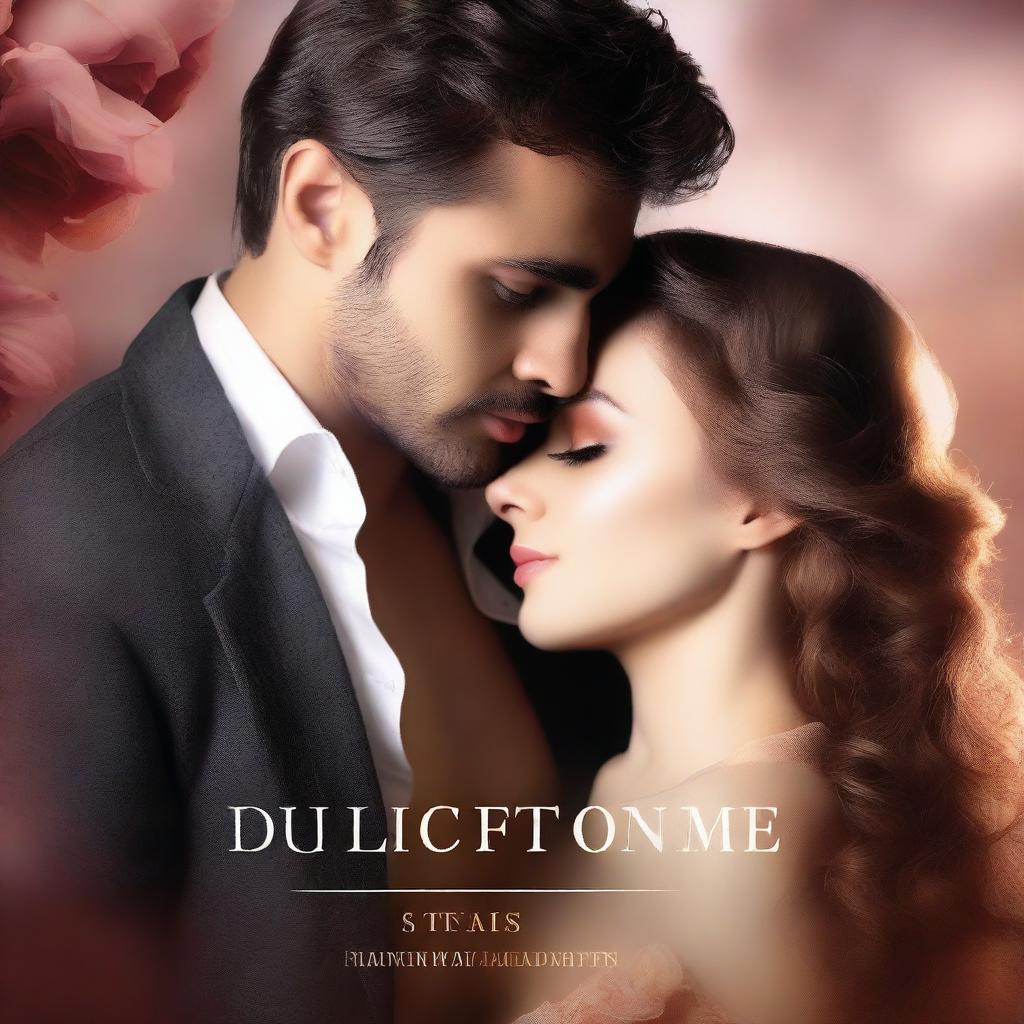 Create a book cover for a romantic erotic novel titled 'Dulcet Tomes'