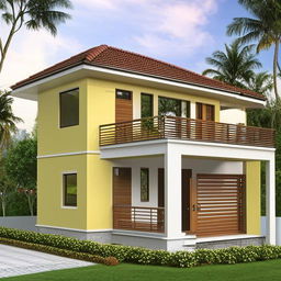 A well-designed 30x60 sqft house with a beautiful facades and spacious interior