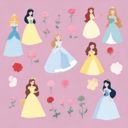 Create a very simple Disney princess-themed notebook cover background