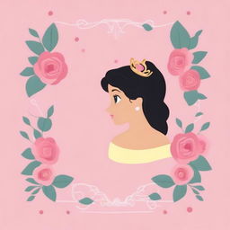 Create a very simple Disney princess-themed notebook cover background