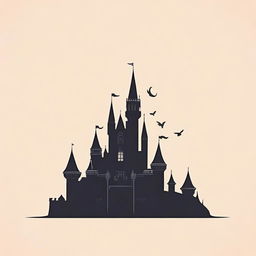 Create a simple Disney-themed background featuring a single iconic element from Disney, such as a castle silhouette, centered on a plain background