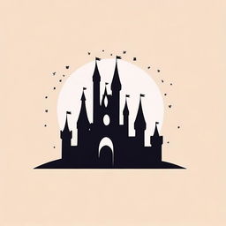 Create a simple Disney-themed background featuring a single iconic element from Disney, such as a castle silhouette, centered on a plain background