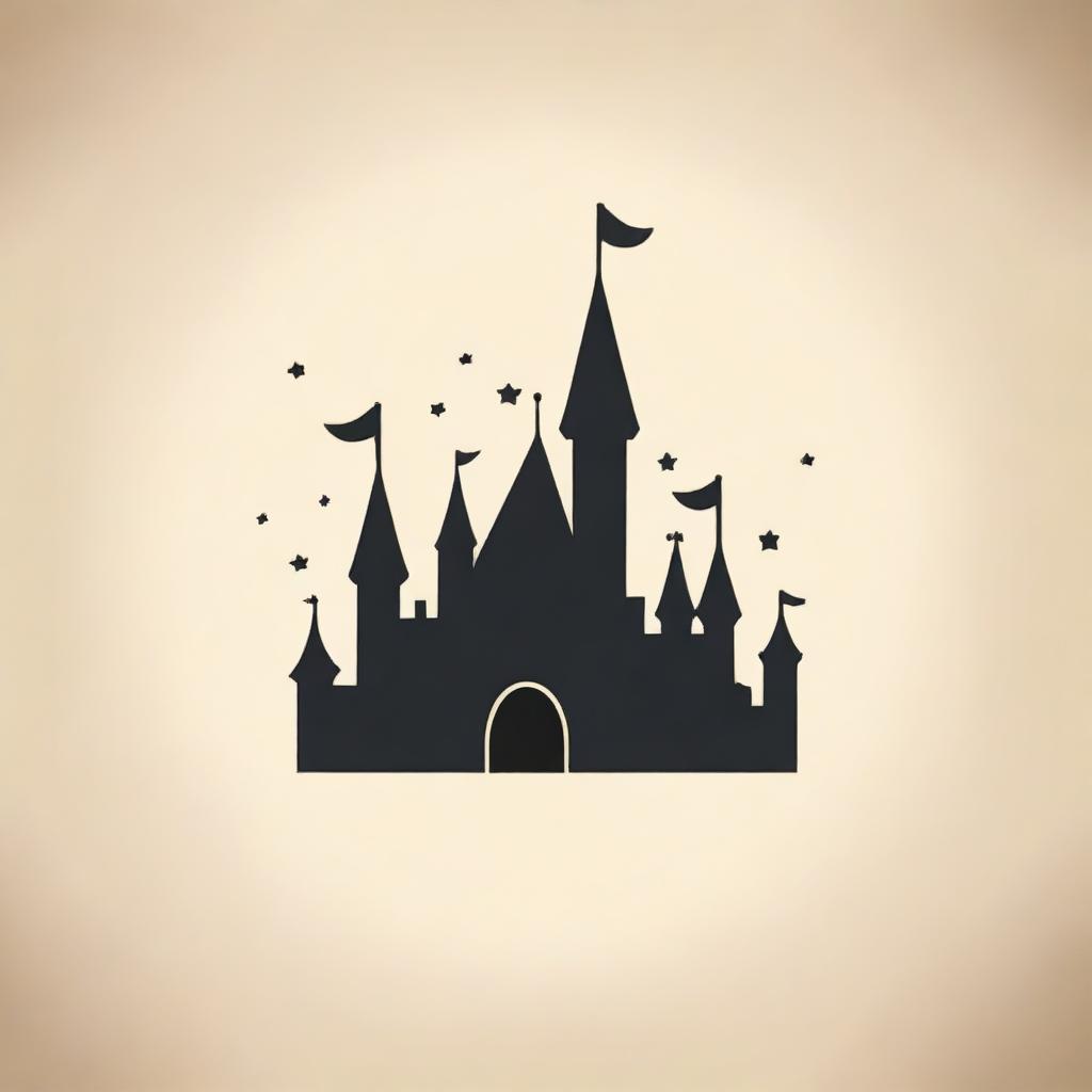 Create a simple Disney-themed background featuring a single iconic element from Disney, such as Mickey Mouse ears or a magic wand, centered on a plain background