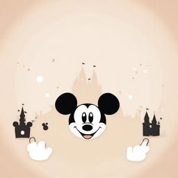 Create a simple Disney-themed background featuring a single iconic element from Disney, such as Mickey Mouse ears or a magic wand, centered on a plain background