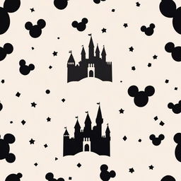 Create a simple Disney-themed background featuring a single iconic element from Disney, such as Mickey Mouse ears or a magic wand, centered on a plain background