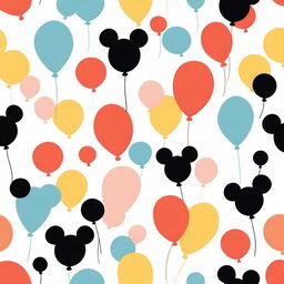 Create a simple Disney-themed background for kids featuring a single iconic element from Disney, such as Mickey Mouse ears, a magic wand, or a balloon, centered on a plain background