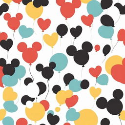 Create a simple Disney-themed background for kids featuring a single iconic element from Disney, such as Mickey Mouse ears, a magic wand, or a balloon, centered on a plain background