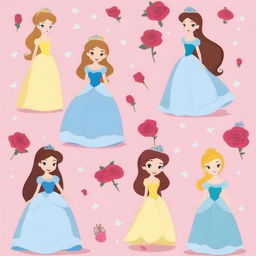 Create a simple Disney princess-themed background suitable for kids