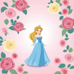 Create a simple Disney princess-themed background suitable for kids