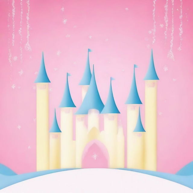 Create a simple Disney Princess-themed backdrop for kids featuring a single iconic element, such as a tiara, a magic wand, or a glass slipper, centered on a plain background