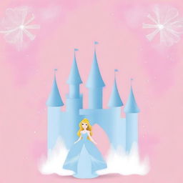 Create a simple Disney Princess-themed backdrop for kids featuring a single iconic element, such as a tiara, a magic wand, or a glass slipper, centered on a plain background