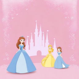 Create a simple Disney Princess-themed backdrop for kids featuring a single iconic element, such as a tiara, a magic wand, or a glass slipper, centered on a plain background