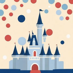 Create a simple Disney-themed backdrop featuring a single iconic element, such as Mickey Mouse ears, a magic wand, or a castle silhouette, centered on a plain background