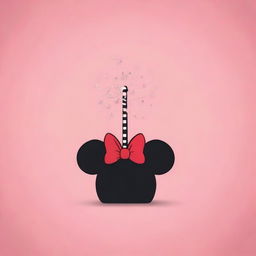 Create a simple Disney-themed notebook backdrop featuring a single iconic element, such as Mickey Mouse ears, a magic wand, or a tiara, centered on a plain background