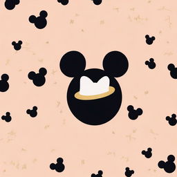 Create a simple Disney-themed notebook backdrop featuring a single iconic element, such as Mickey Mouse ears, a magic wand, or a tiara, centered on a plain background