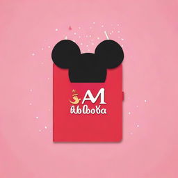 Create a simple Disney-themed notebook backdrop featuring a single iconic element, such as Mickey Mouse ears, a magic wand, or a tiara, centered on a plain background