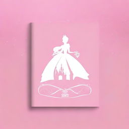 Create a simple Disney Princess-themed notebook backdrop featuring a single iconic element, such as a tiara, a glass slipper, or a magic wand, centered on a plain background