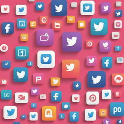 A vibrant digital marketing post featuring icons of social media platforms, engaging graphics and compelling call-to-action texts.