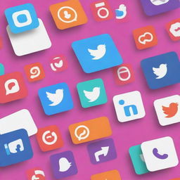 A vibrant digital marketing post featuring icons of social media platforms, engaging graphics and compelling call-to-action texts.