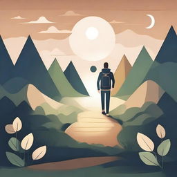Create an inspiring image depicting 'The Journey of Self-Awareness'
