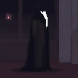 A pixel art depiction of SCP-049, the Plague Doctor from the SCP Foundation