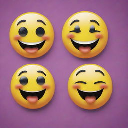 A digital collage of four emoji faces, specifically three grinning faces with sweat and one face with tears of joy, in a pop-art style.