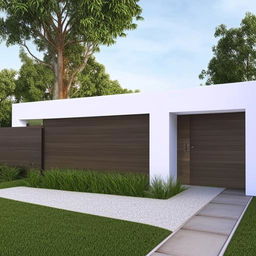 Design a 30x60 sqft suburban house with a sleek architecture and a lush green lawn