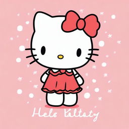 An adorable illustration of Hello Kitty with the name Lyza written in a cute, playful font above her