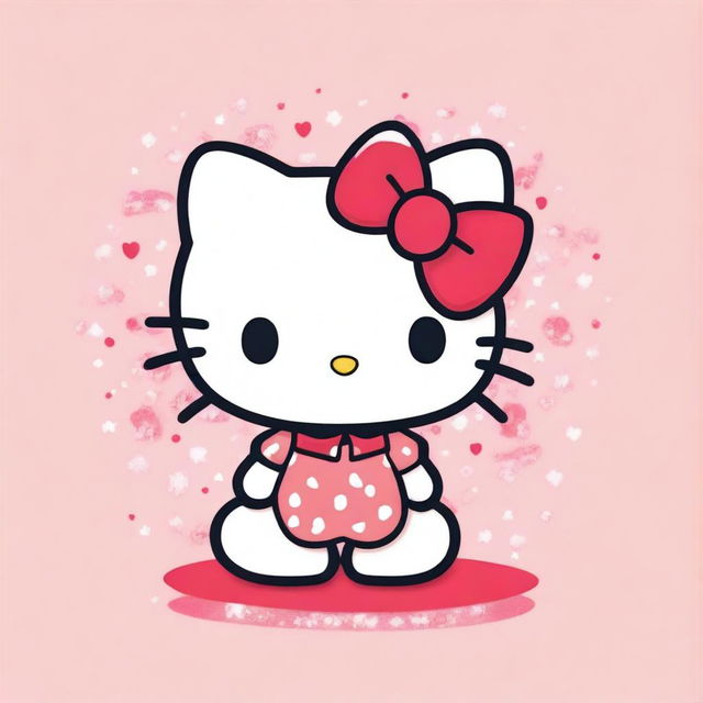 An adorable illustration of Hello Kitty with the name Lyza written in a cute, playful font above her