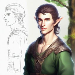 Create an image of a male semi-elf character