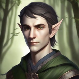 Create an image of a male semi-elf character