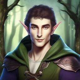 Create an image of a male semi-elf character