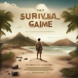 Create a realistic-styled movie poster with the text 'The Survival Game'