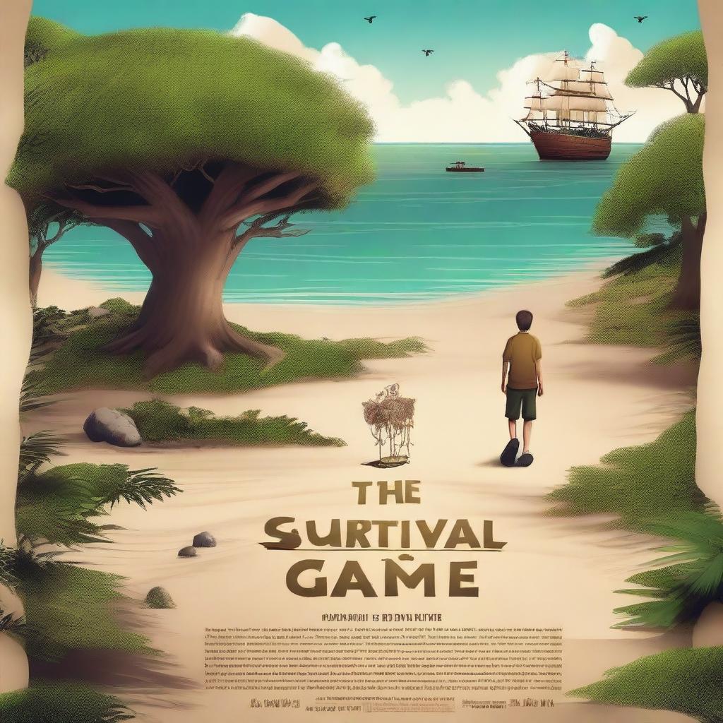 Create a realistic-styled movie poster with the text 'The Survival Game'