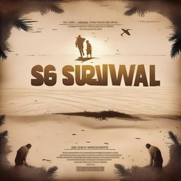 Create a realistic movie poster with the text 'The Survival Game' (this is the movie's name)