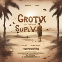 Create a realistic movie poster with the text 'The Survival Game' (this is the movie's name)