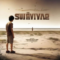 Create a realistic movie poster with the text 'The Survival Game' (this is the movie's name)