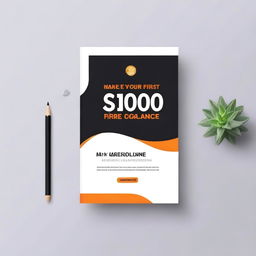 Create a book cover titled 'MAKE YOUR FIRST $1000 ONLINE THROUGH MICRO FREELANCING' by Ambassador Victor Chidera