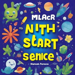 A vibrant and engaging science book cover for Year 5 primary students