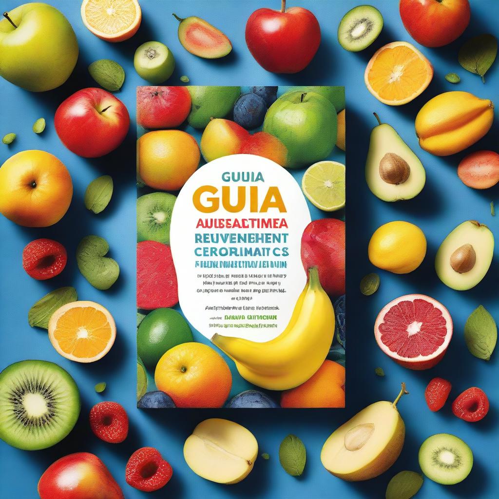 A book cover titled 'Guía Completa de Rejuvenecimiento: Antioxidantes, Hábitos y Alimentos para una Piel Radiante'