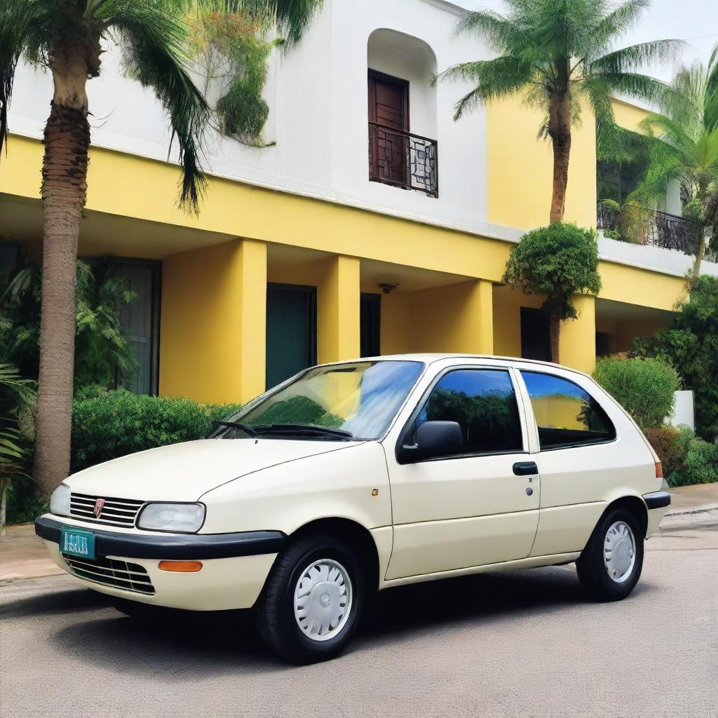 A detailed image of a Brazilian Fiat Palio from the year 2000